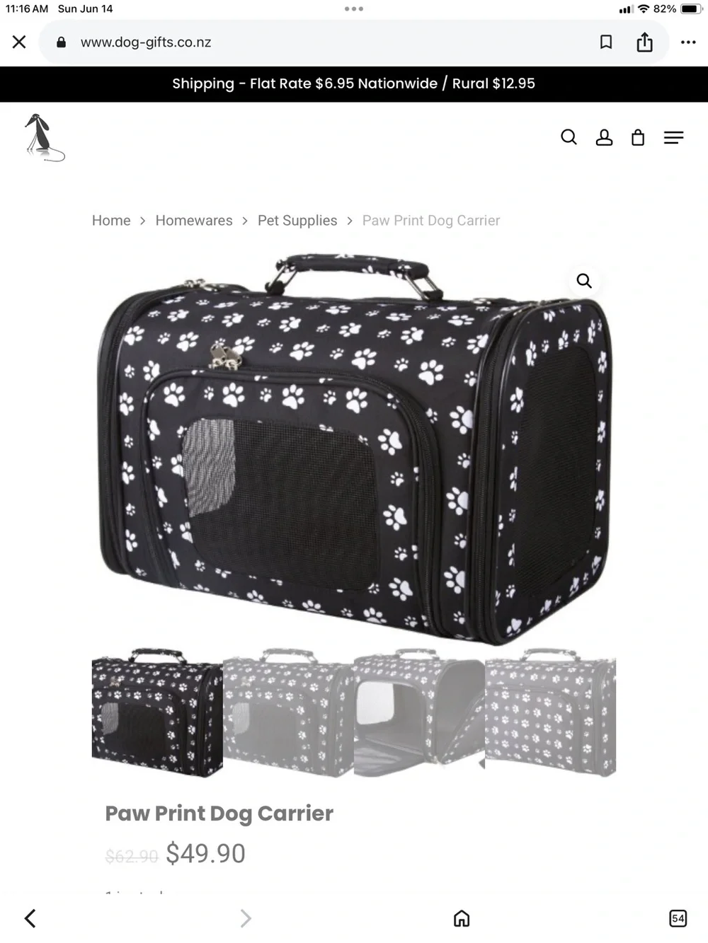 Paw Print Small Pet Carrier